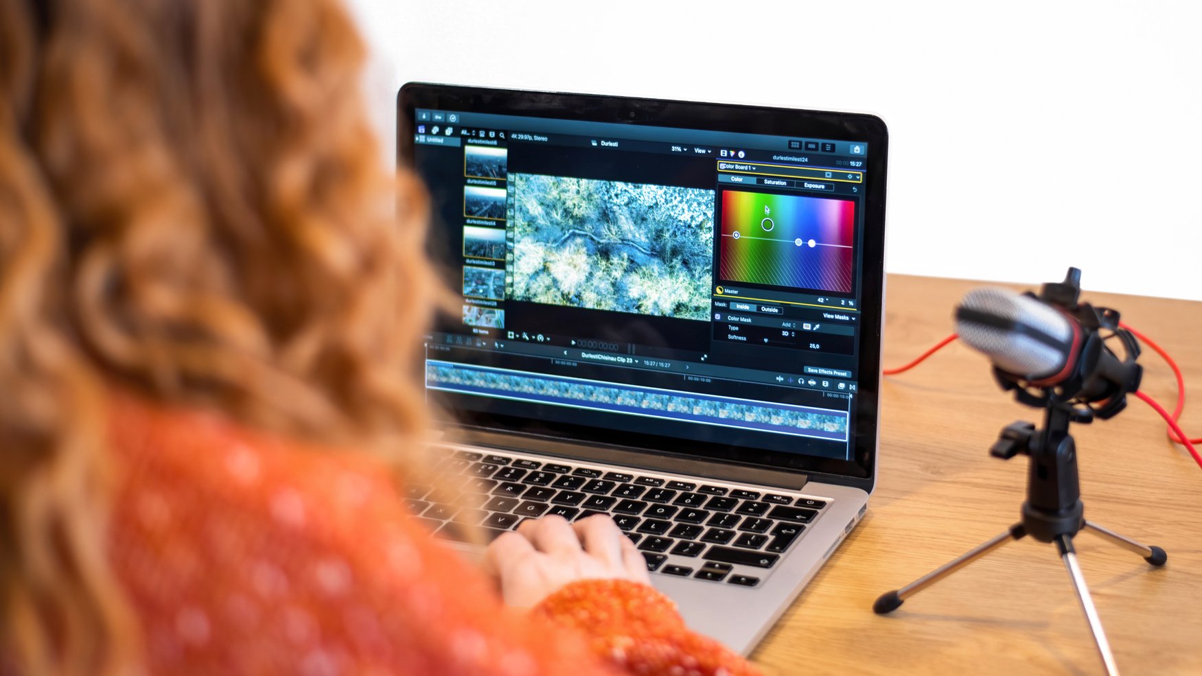 Woman Editing a Video on Laptop 